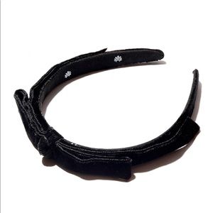 Lele Sadoughi Bardot Ribbon Slim Headband Black